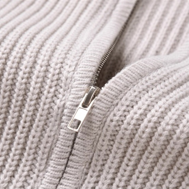 simple zip-up knit　シンプルジップアップニット　J1510