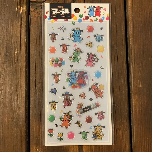 ぷくシャカシール　meiji　マーブルチョコレート　X20