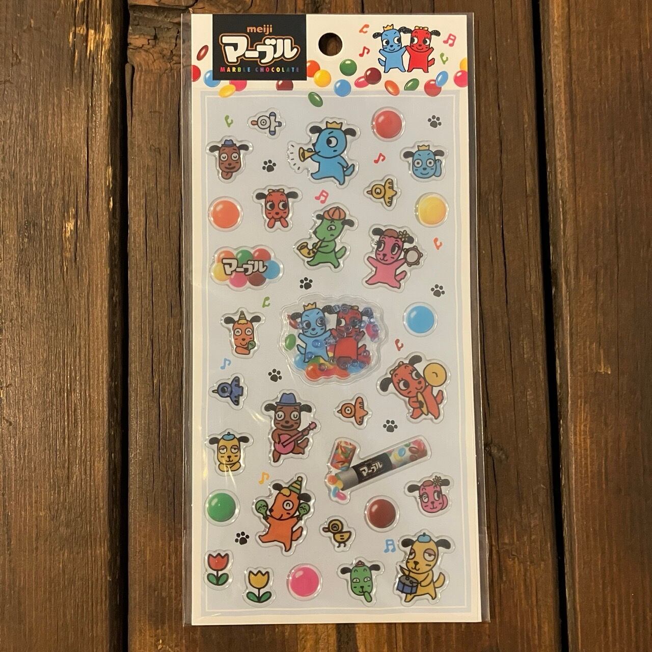 ぷくシャカシール meiji マーブルチョコレート X20
