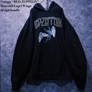 【doppio】Vintage “RED-ZEPPELIN” Man with Engel Wings design hoodie