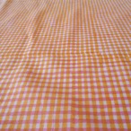 ブロックプリント生地【50cm単位】インド綿  チェック柄 ピンク×イエロー #49510-YL1