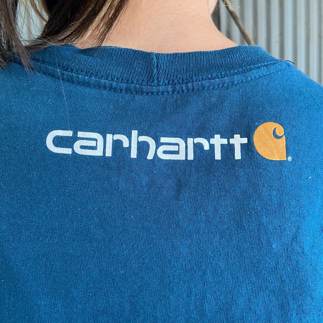 カーハート Tシャツ デカロゴ フロントロゴ used vintage 古着 古着 90s USA製 Carhartt BIG ロゴ Tシャツ 黒 XXL 古着 - 古着 通販