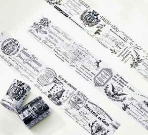 WT20 The Washi Tape Shop【Lettres d'Antan】特殊インク マスキングテープ / PETテープ
