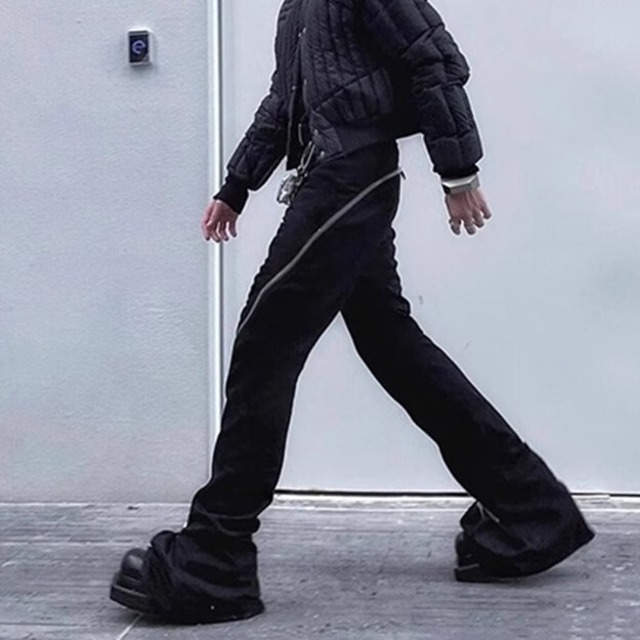 Zipper Black Pants / ジッパー ブラック パンツ