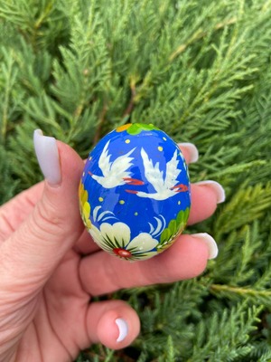 ペトリキウカ塗りのイースター・エッグ 4cm　ホメンコ作