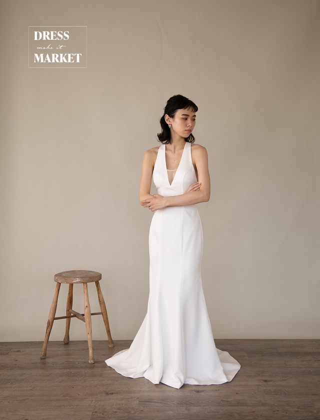 【3営業日以内に発送】￥34,800（税別）ウェディングドレス ドレス購入 結婚式 リゾート 二次会 フォトウェディング マーメイドドレス オフホワイト *DM100015