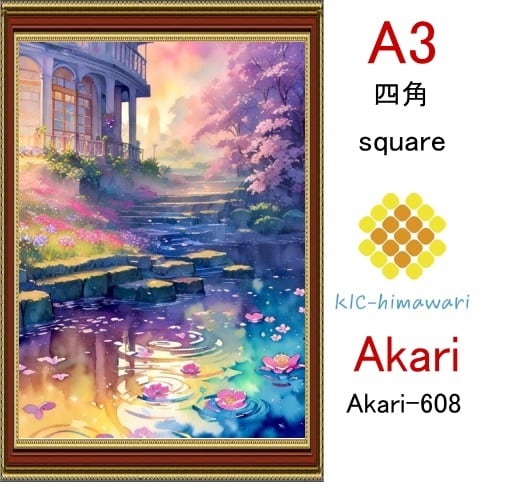 【国内製造】A3サイズ  四角ビーズ【akari-608】ダイヤモンドアート