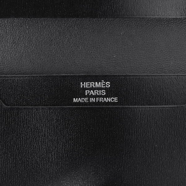 Unused HERMES エルメス カードケース ベアン ボックスカーフ 黒 二