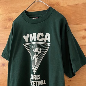 【FRUIT OF THE LOOM】90s USA製 Tシャツ YMCA ロゴ プリント バスケ M US古着