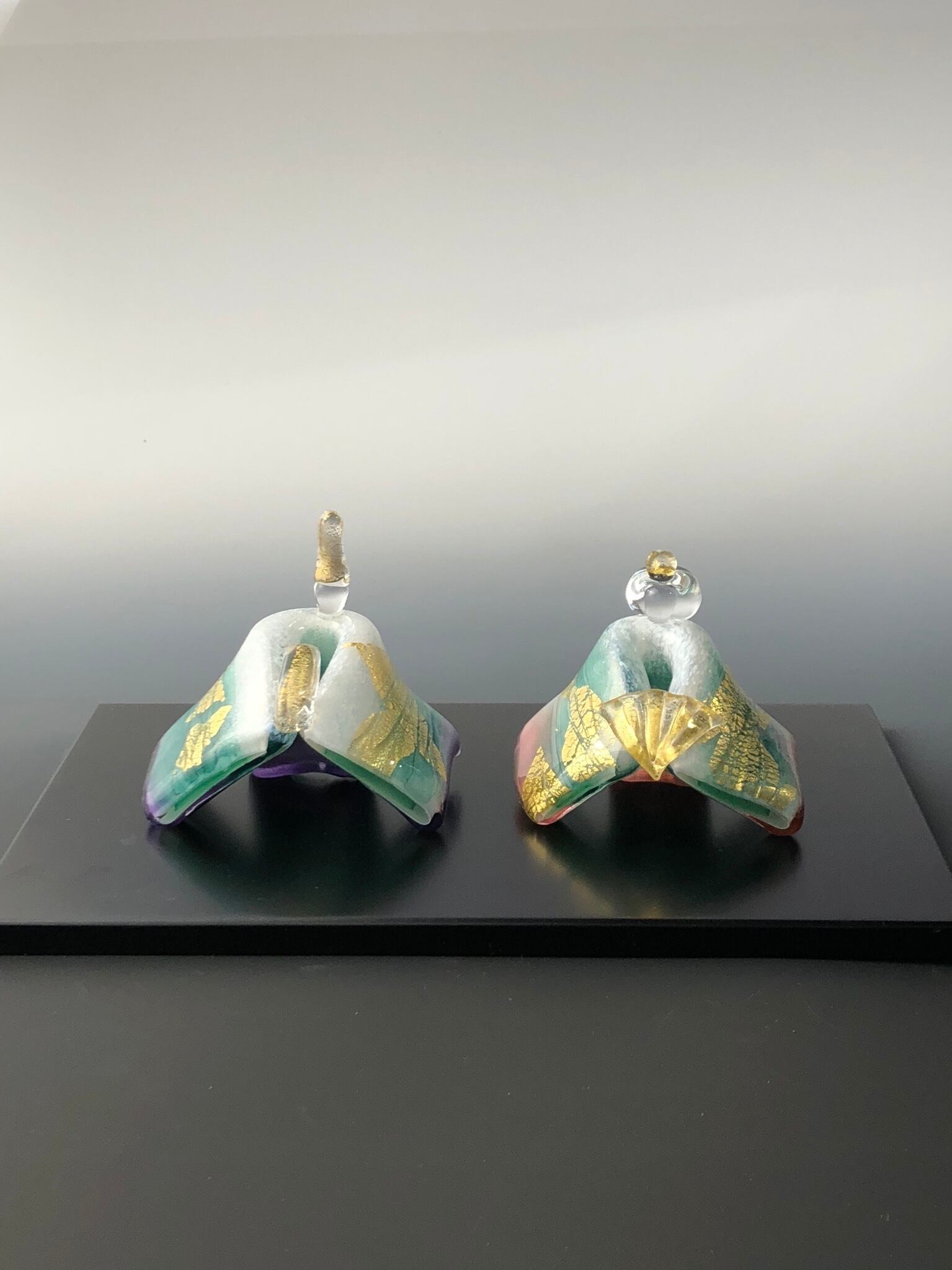 ガラスのお雛様 うめ雛 SAIZOU GLASS LABO 可児友紀 ハンドメイド ガラスアート 雛人形 ひな人形 おひなさま おしゃれ コンパクト ギフト