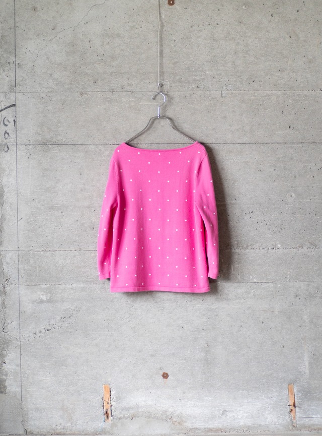 "LAUREN RALPH LAUREN" 1990s Dots boatneck knit