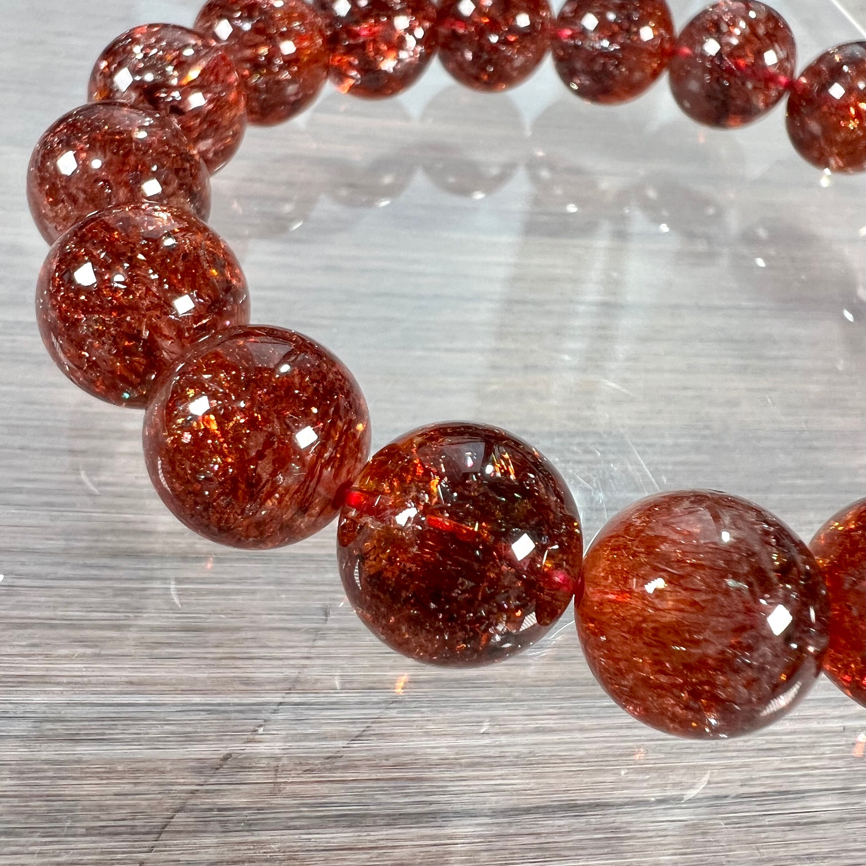 トップクオリティ ファイヤークォーツ ブレスレット レピドクロサイト