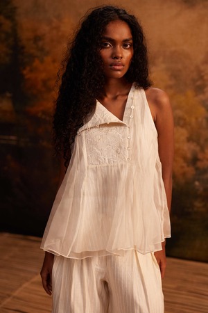 AHMEV HANA ORGANZA HALTER TOP 004