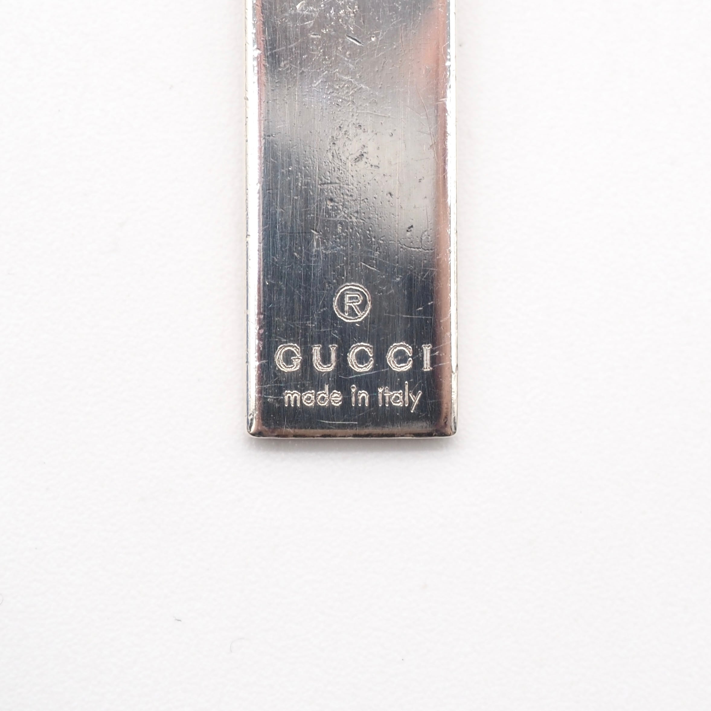 GUCCI ダブルボールチェーン プレートトップ ネックレス シルバー925