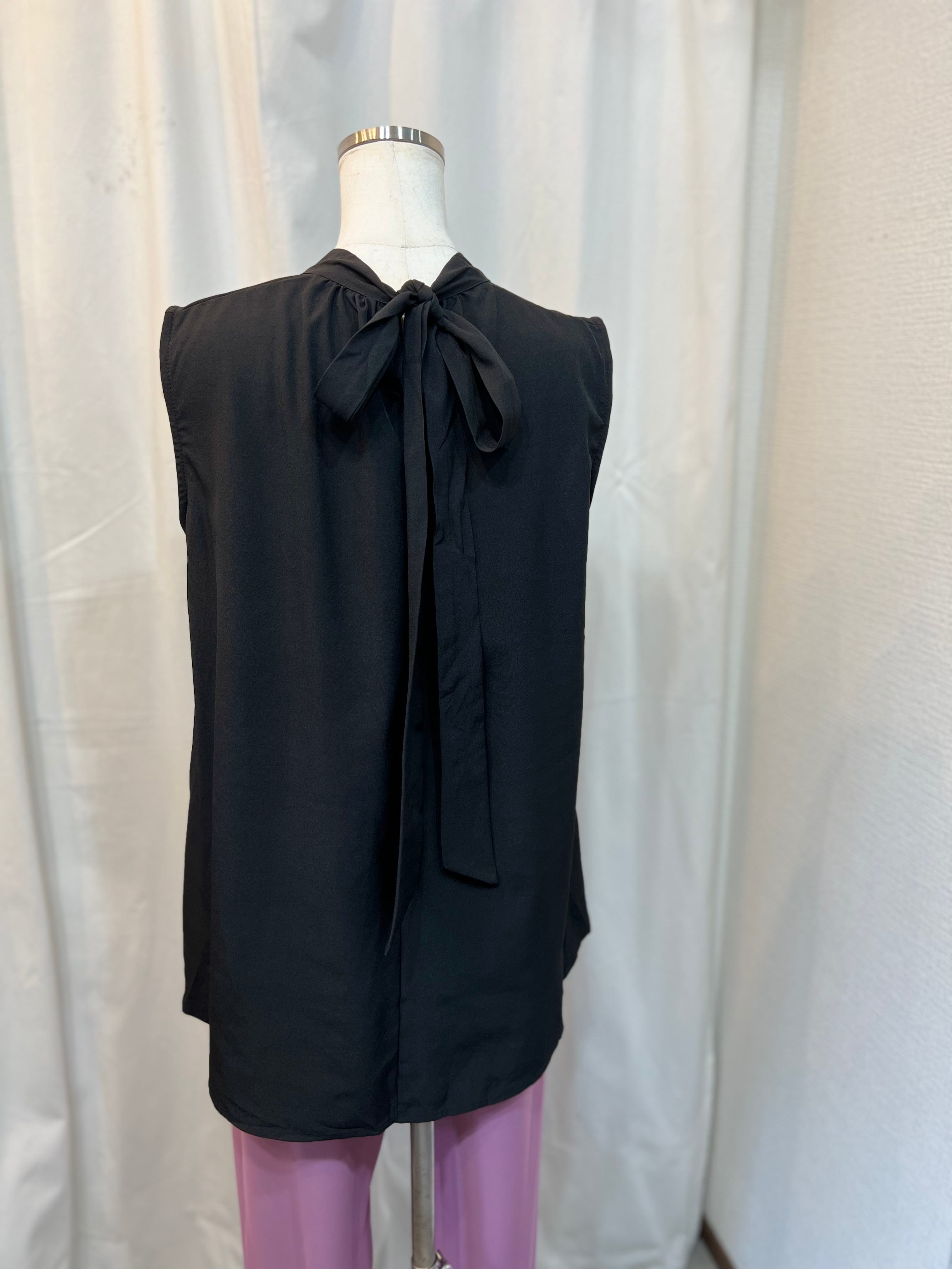 【Miel select】バックリボンノースリーブブラウス