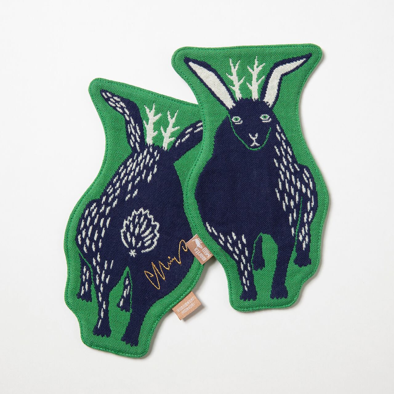 コースター/森を跳ぶツノウサギ A-69036-90-G | くすばしタオル