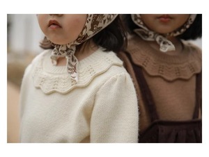 （ 191 ）flower collar knit tops