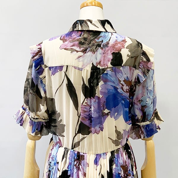 当店限定販売 Sov. ポリエステルサテンフラワープリントワンピース