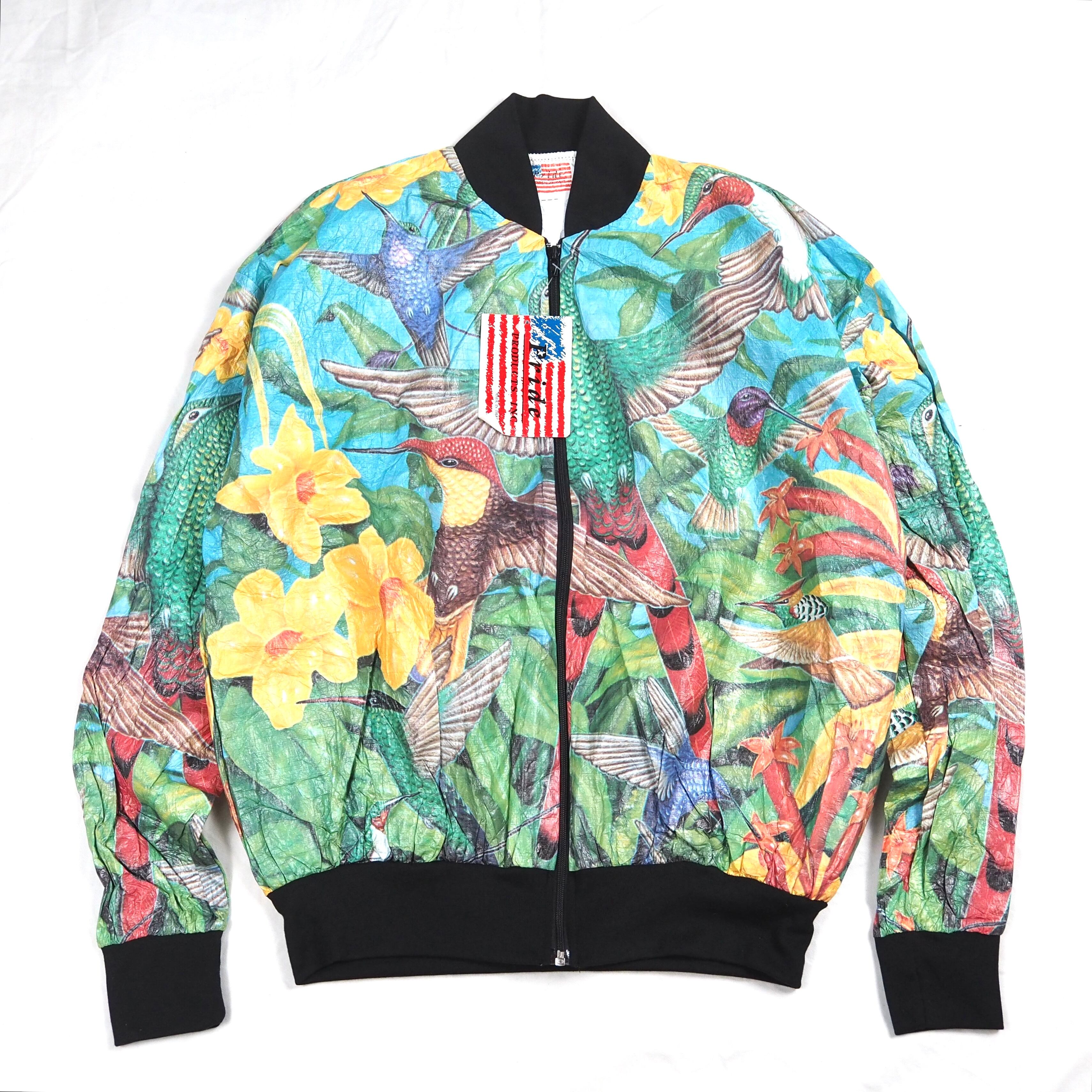 《NEW OLD STOCK》 Tyvek paper jacket bird allover print XXL /USA製