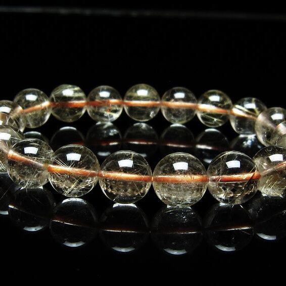 ルチルクォーツ ブレスレット 11mm タイチンルチルクォーツ タイチンルチル 一点物 メール便可 [M便 1/10] 111-48980