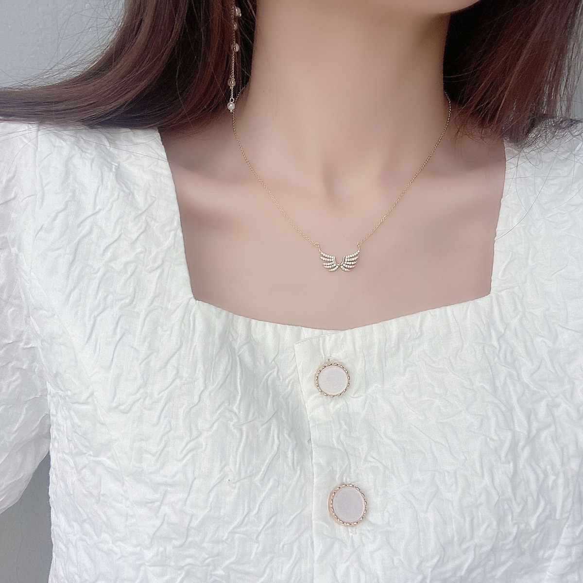 お取り寄せ商品】ネックレス アクセサリー ゴールド 天使 翼 羽 