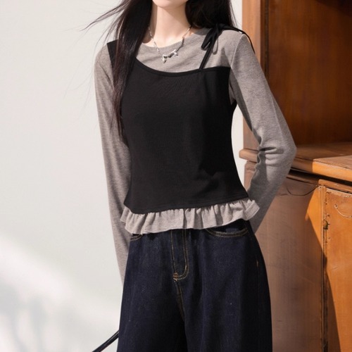 アシメキャミドッキングフリルトップス ・74959