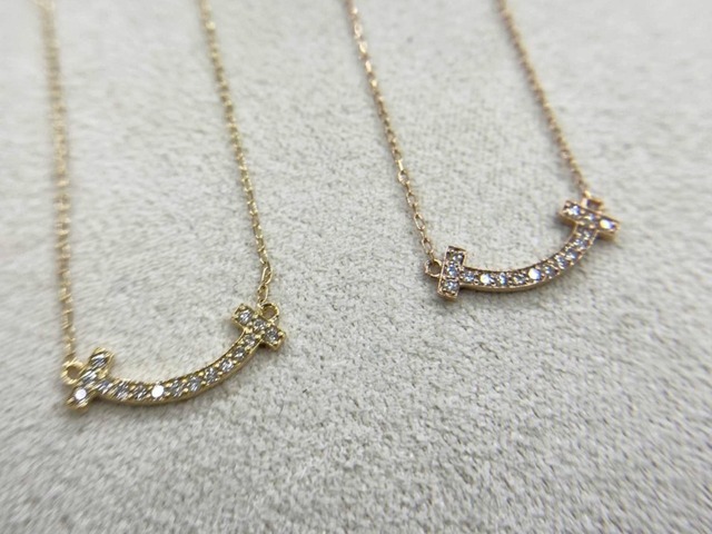 PT/K18YG/PG 0.06ct ペンダントネックレス リバーシブル