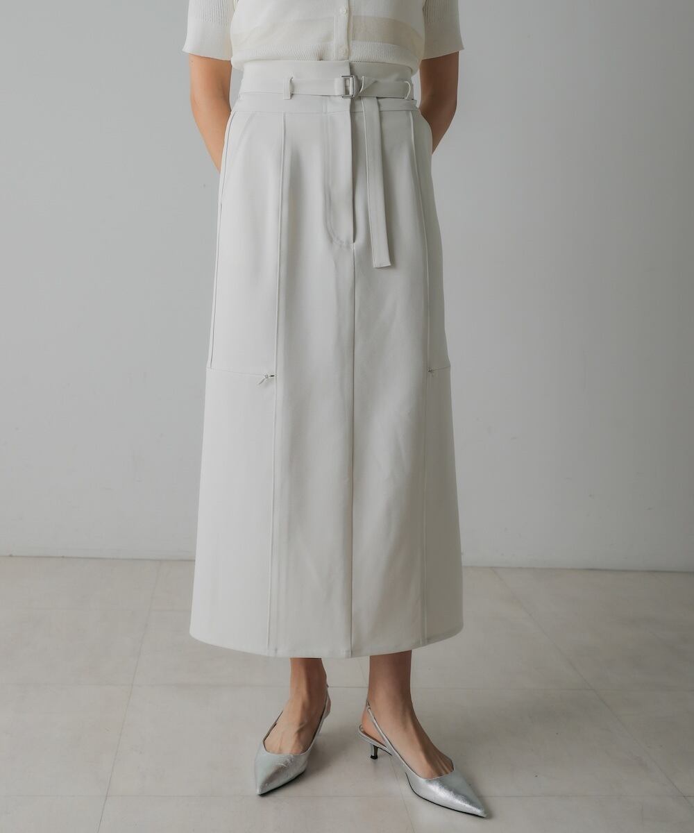 ホワイト サイドジッパースカート ホワイト サイドジッパースカート ニコル ホワイト NICOLE white