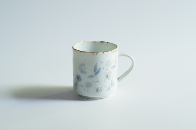 薄青更紗角マグカップ　村山朋子