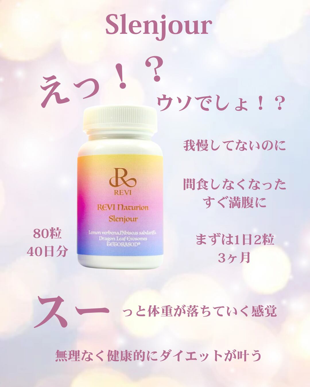 REVI ルヴィ ナチュリオン スレンジュール（80粒入り）✖️2個 【即日配送】 ルヴィ ナチュリオン スレンジュール 80粒入り 40日分 REVI SLENJOUR