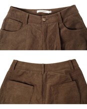Corduroy wide straight Pants T20319