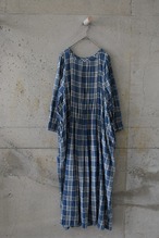 Blue and white checkered dress