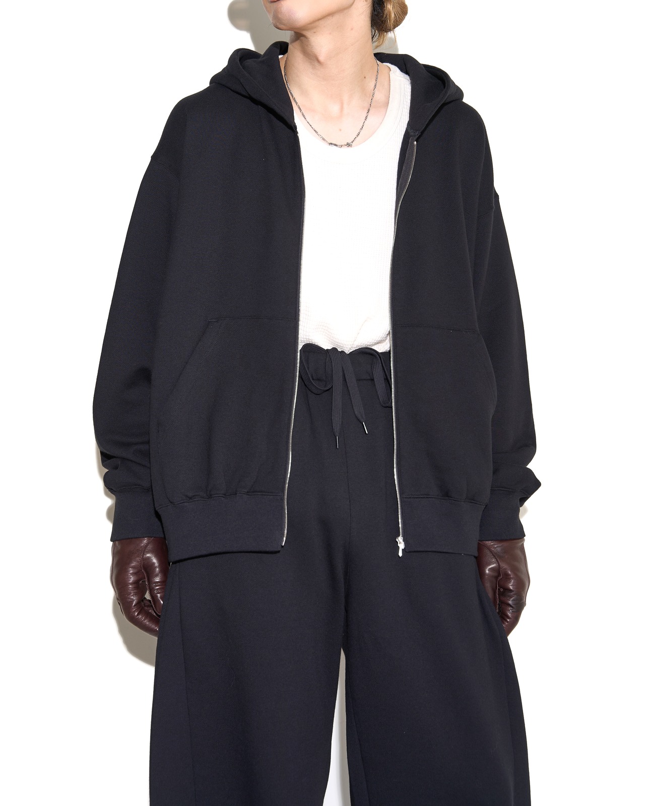 ssstein "YAK/COTTON SWEAT EASY TROUSERS〔BLACK〕"
