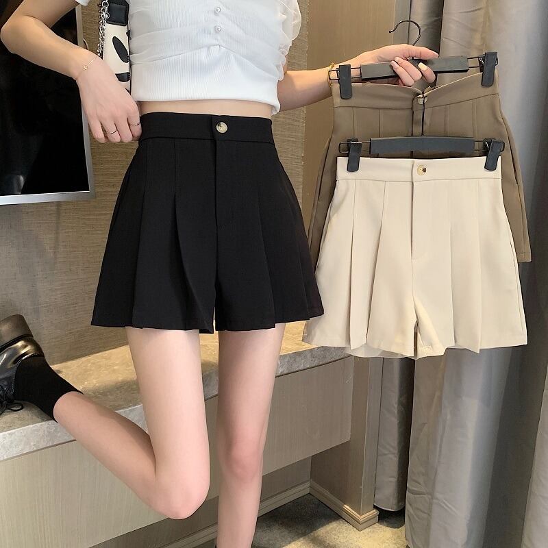 パンツ サマー薄手ブラックルーズハイウェストウェストショーツ 夏物 ブルマー 1号婦人26665397886