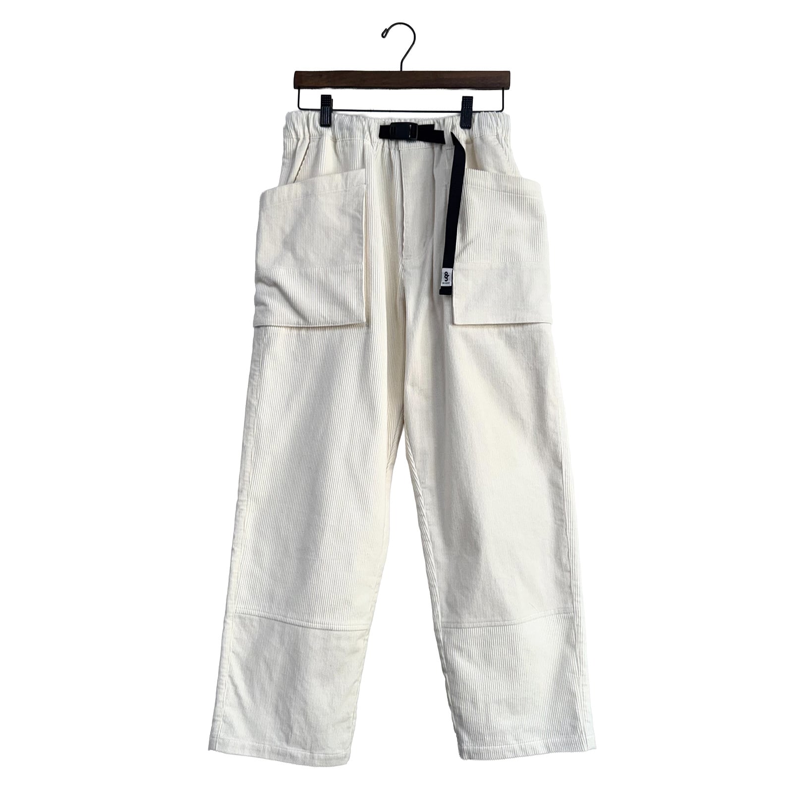 SWITCHING PATTERN CORDUROY PANTS -OFF-WHITE-