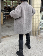 【新作5%OFF・3日間】Middle-neck Half Boa Coat_2colors