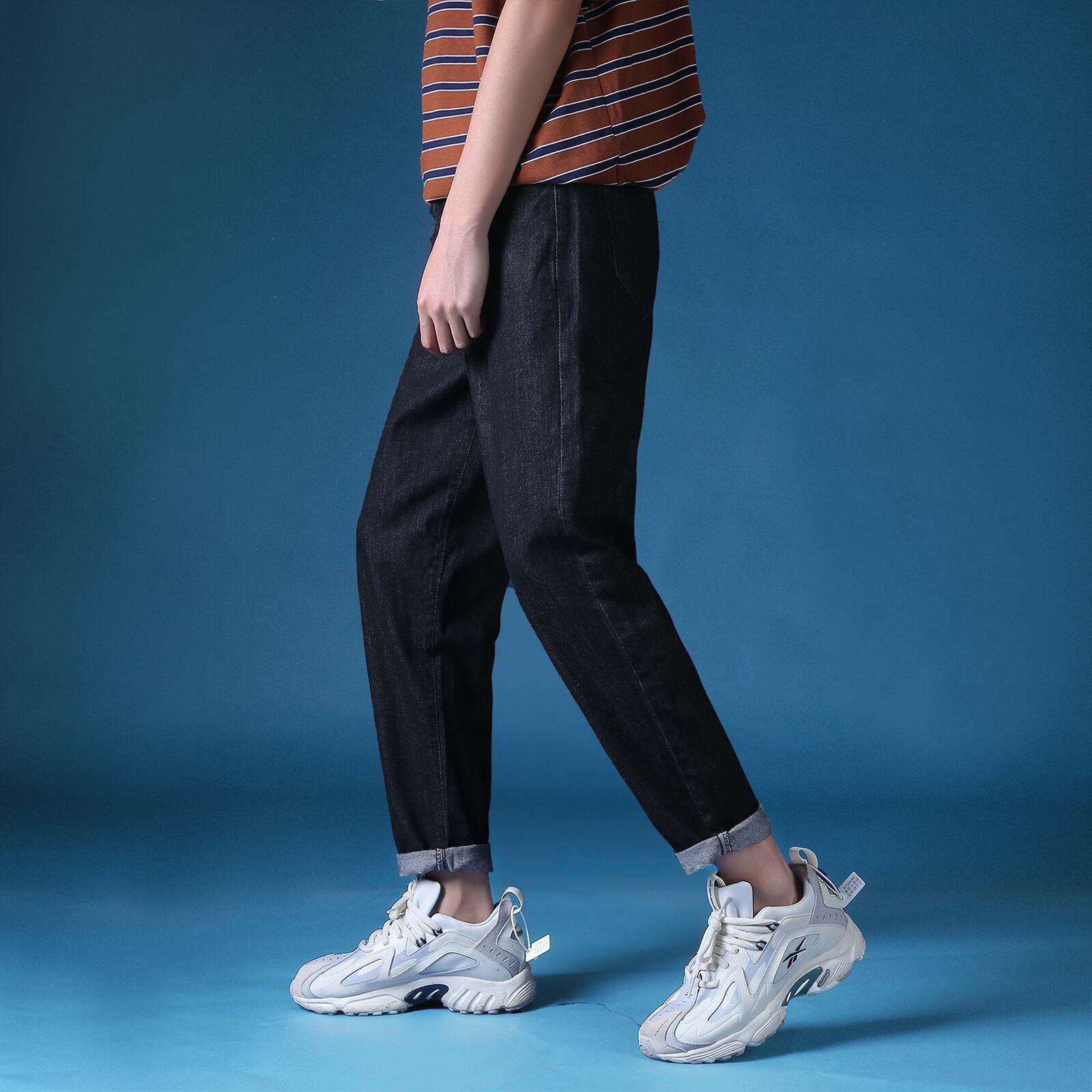 全2色 デニム パンツ ストレート カジュアル シンプル 無地