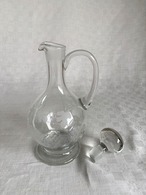 デキャンター　ワインディスペンサー　ぶどう柄　取っ手蓋付き　クリアガラス　水差し　12oteg2