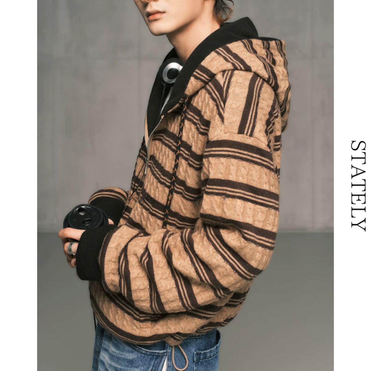Cable Stripe ジップアップフーディー/4color__T09・画像13
