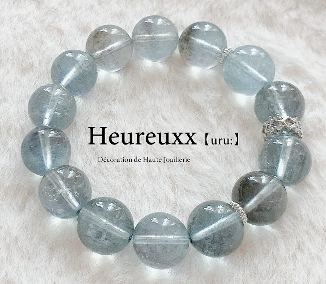 レア品　完全別格　透明感　天然石モスアクアマリン約13.8㍉ DB-133大玉超高品質!!♡モスアクアマリン ブレスレット♡ | Pay ID