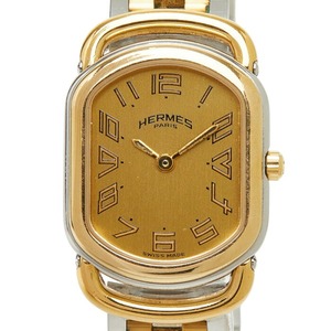 エルメス ラリー 腕時計 RA1.240 クオーツ ゴールド文字盤 ステンレススチール レディース HERMES 【中古】