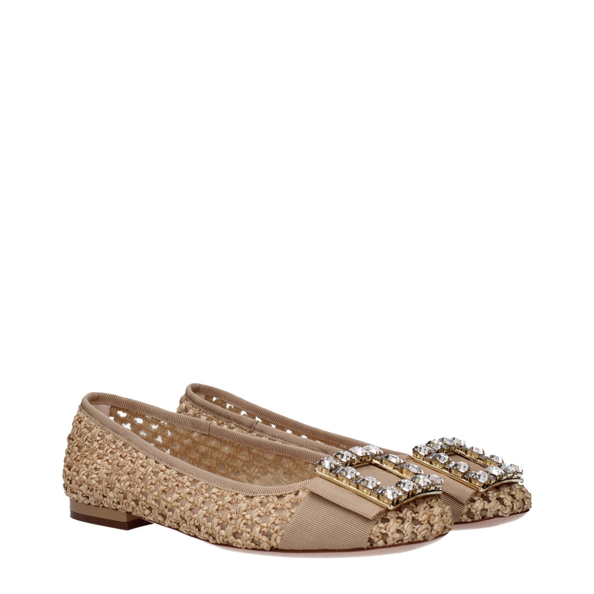 ROGER VIVIER ロジェヴィヴィエ レディース バレエシューズ ラフィア ベージュ