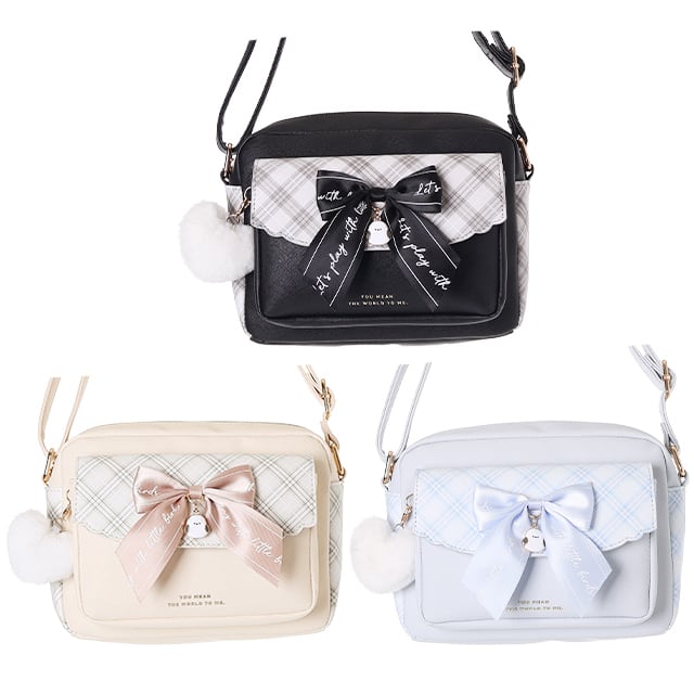 B/O品】【C25135】Coboca＋合皮チェックシマエナガリボン前