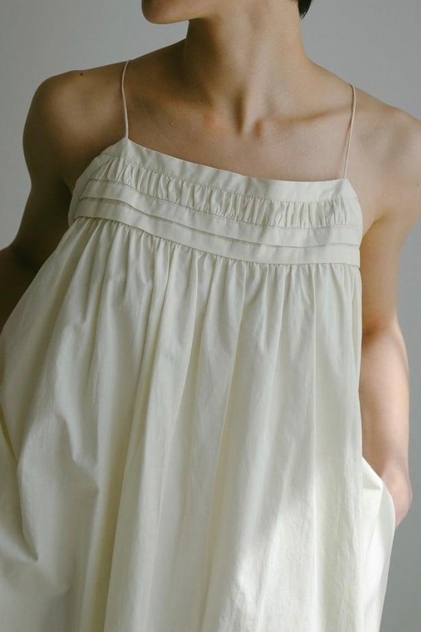 CASA FLINE タックギャザーバルーンドレス Ivory | planet3rd 