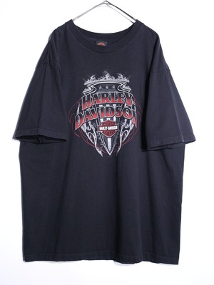 "Harley-Davidson" XXL over silhouette  front and back print tee