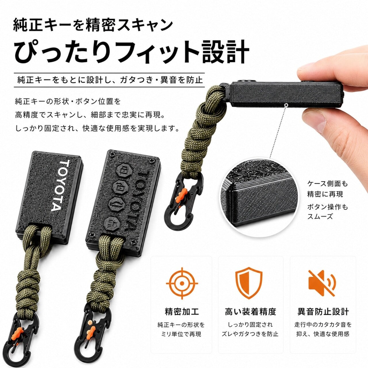 CQ3.PAL-CF 高強度繊維複合素材 トヨタ専用軽量スマートキーケース 3D
