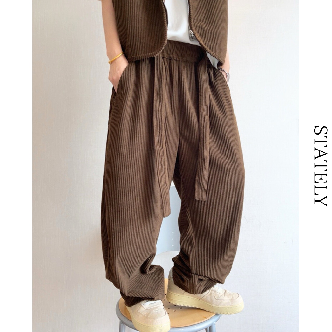 コーデュロイ Tie Wide Pants_B14・画像5