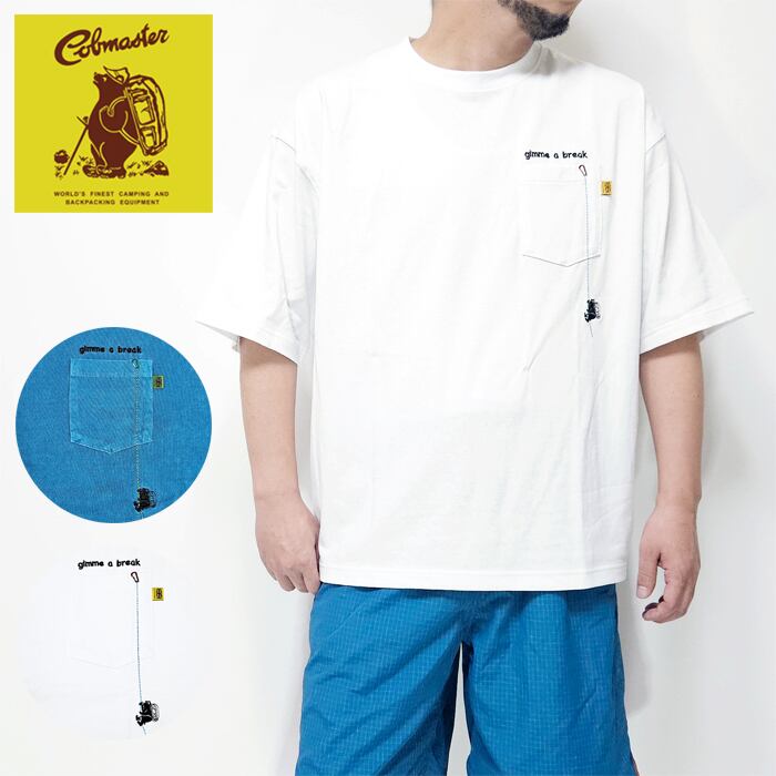 Cobmaster コブマスター Tシャツ メンズ 大きめ 半袖 ピグメント 染め アウトドア フェス キャンプ ビッグシルエット 綿100% 吸水 速乾 イギリス 白 黒