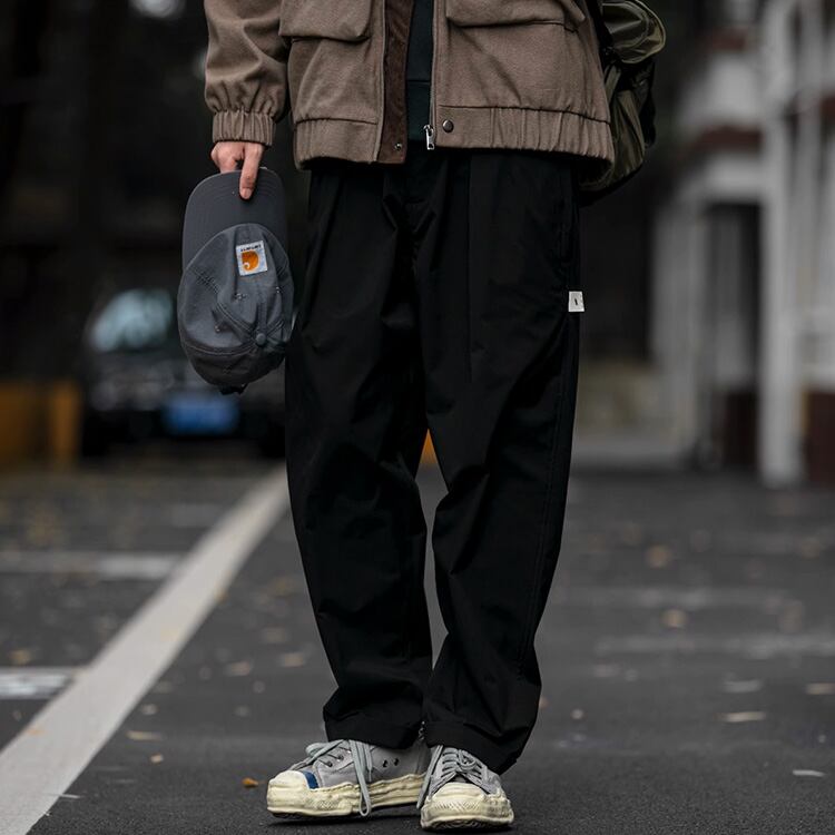 ★DOUBLE PLEATED CURLING TAPERED PANTS　　　A0754