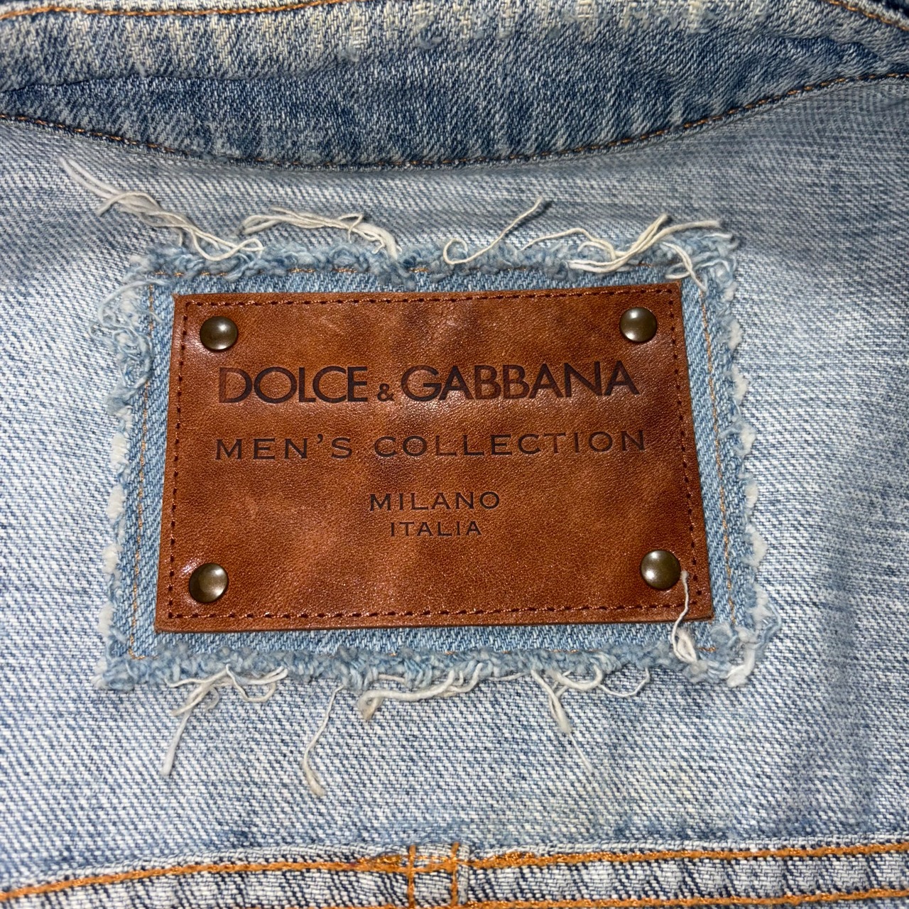 DOLCE&GABBANA damaged denim jacket